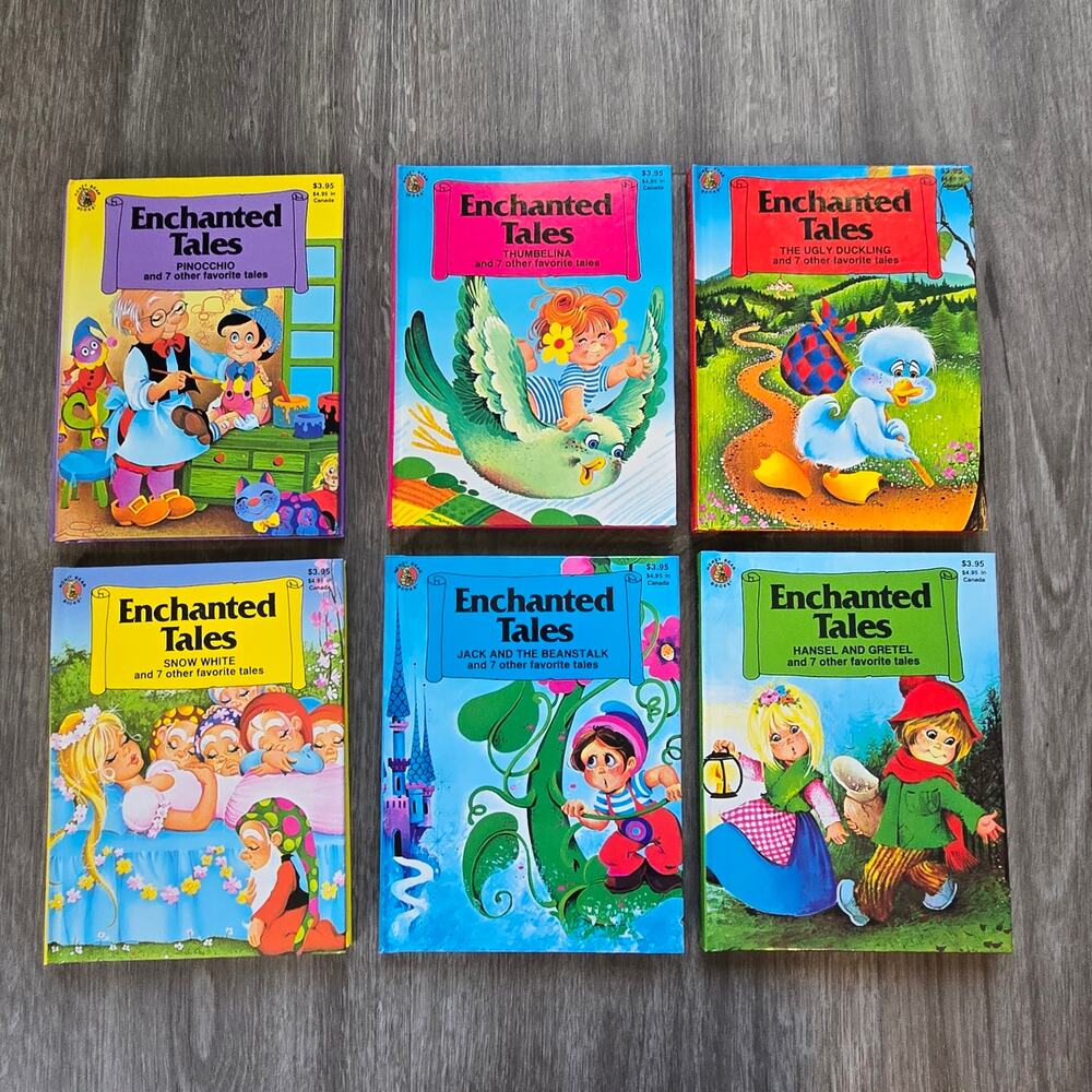 Vintage Honey Bear Books Enchanted Tales Seires Lot of 6 Fairy Tale Bundle